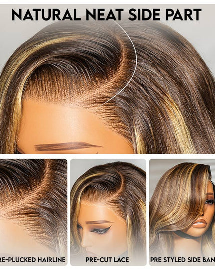 Loose Body Wave Wigs Honey Blonde Highlight Wigs 13x4 Lace Front Human Hair Wigs High Quality Wig junoda