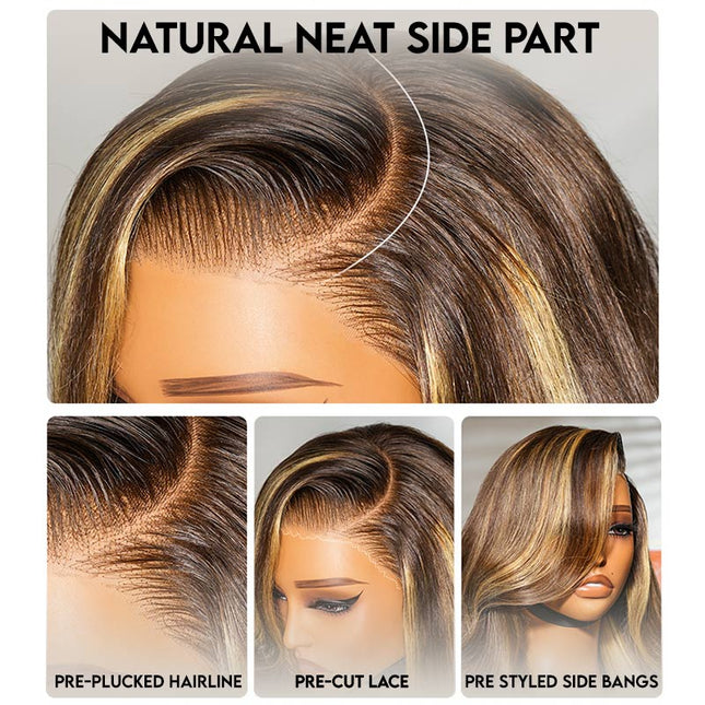 Loose Body Wave Wigs Honey Blonde Highlight Wigs 13x4 Lace Front Human Hair Wigs High Quality Wig junoda