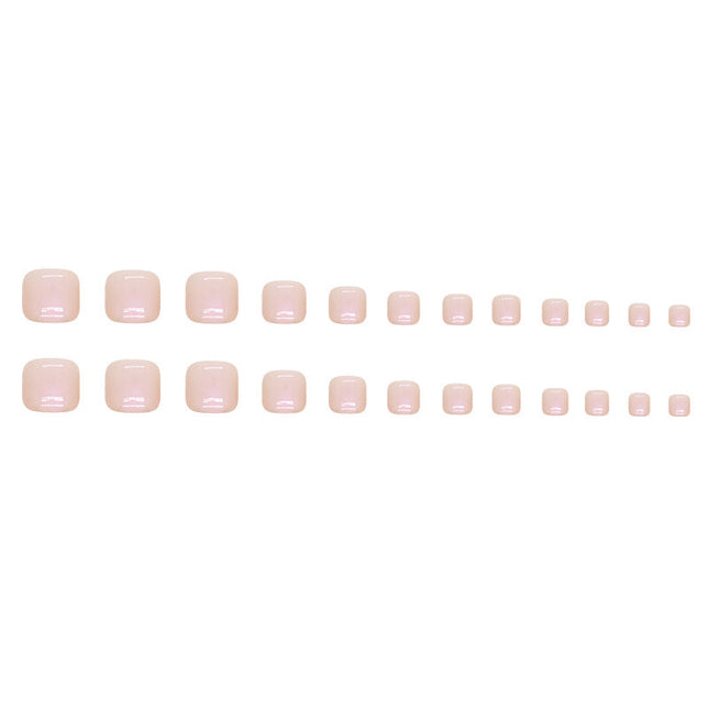 Feet Fake Nails Warm Color Solid Color Aurora Nail Beauty White Feet Nail Tip