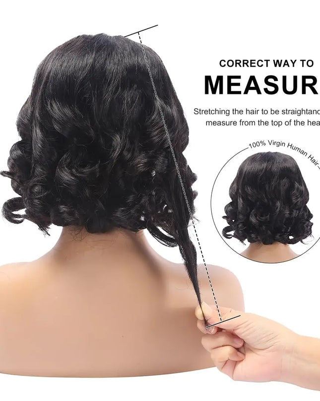 13x4 Lace Frontal Wig Human Hair Short Bob Wig Body Wave 4x4 HD Lace Front Closure Wig Brazilian Virgin Hair Natural Black Color Caethelstore.com