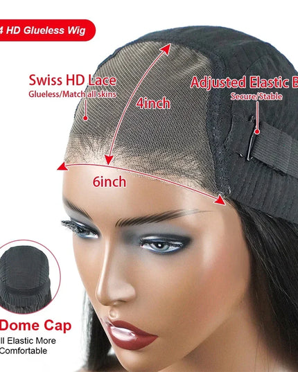 Pre Cut No Glue Bone Straight Glueless Wigs Human Hair For Women Brazilian Glueless Wig Human Hair Ready To Wear Preplucked 200%