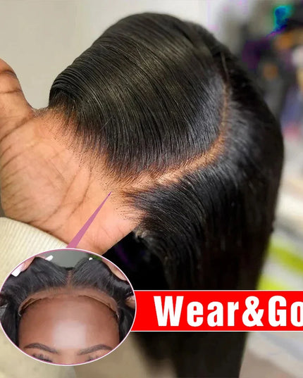 Pre Cut No Glue Bone Straight Glueless Wigs Human Hair For Women Brazilian Glueless Wig Human Hair Ready To Wear Preplucked 200%