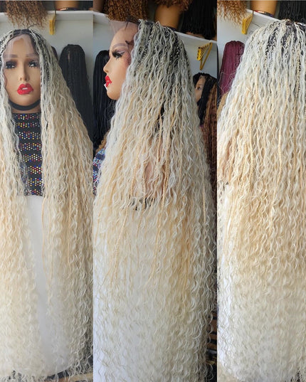 Blonde boho with dark roots