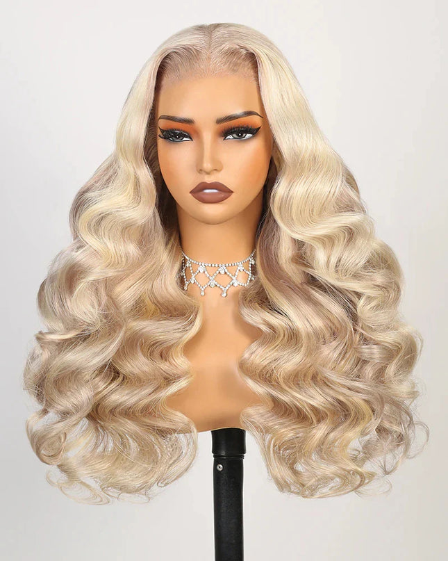 Arabella Human Hair 13x6 Glueless Highlight Blonde 100% Human Hair Lace Frontal Wigs Body Wave Lace Wig Brazilian Hair For Woman