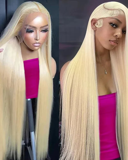 13x4 13x6 HD Transparent Full Frontal Lace 613 Blonde Colored Straight Human Hair Wigs Lace Front Wigs For Women 34 Inches Caethelstore.com