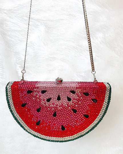 Watermelon Crystal Diamond Evening Bags Women Rhinestone Clutch Wallet Minaudiere Bag Bridal Wedding Bridal Handbag Purse