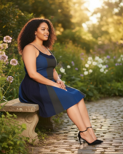 Plus Size Denim Skater Dress