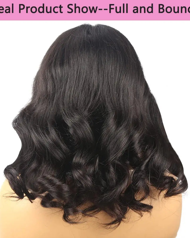 13x4 Lace Frontal Wig Human Hair Short Bob Wig Body Wave 4x4 HD Lace Front Closure Wig Brazilian Virgin Hair Natural Black Color Caethelstore.com