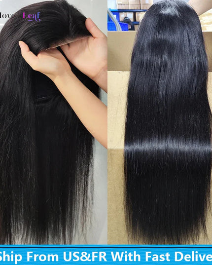 24inch Glueless Wig Human Hair Ready To Wear Straight 4x4 Pre-Cut Glueless Wigs Pre-Plucked Top Brazilian Wigs for Women