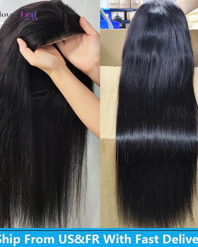 24inch Glueless Wig Human Hair Ready To Wear Straight 4x4 Pre-Cut Glueless Wigs Pre-Plucked Top Brazilian Wigs for Women