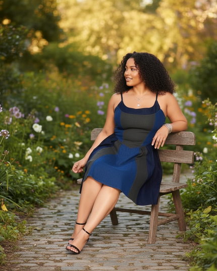 Plus Size Denim Skater Dress
