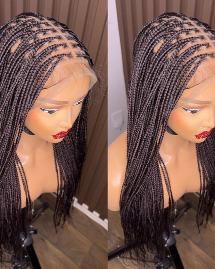 22 inches brown knotless braids