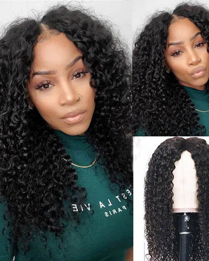 [BOGO] Junoda Jerry Curly V Part Wig Meets Real Scalp Thin U Part Glueless Wigs junoda