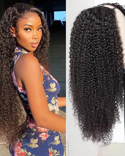 [BOGO] Junoda Jerry Curly V Part Wig Meets Real Scalp Thin U Part Glueless Wigs junoda