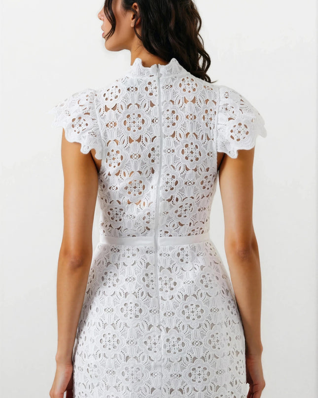 Rowen Hourglass Lace Dress – Orchid White (Final Sale)