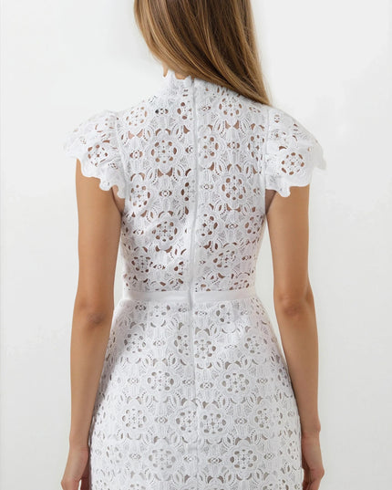Rowen Hourglass Lace Dress – Orchid White (Final Sale)