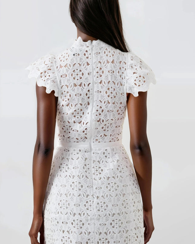 Rowen Hourglass Lace Dress – Orchid White (Final Sale)