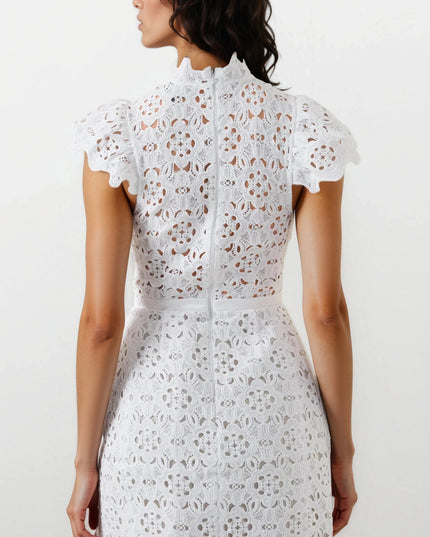 Rowen Hourglass Lace Dress – Orchid White (Final Sale)