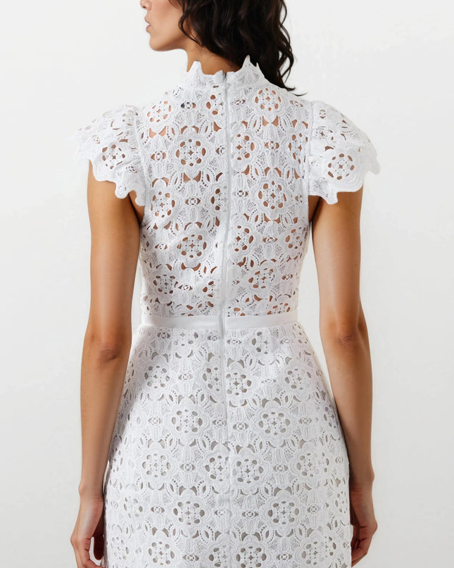 Rowen Hourglass Lace Dress – Orchid White (Final Sale)