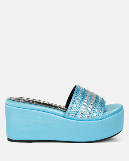 Batanga Diamante & Rhinestone Detail Stylish Flatforms Tigbul's Variety Fashion Shop