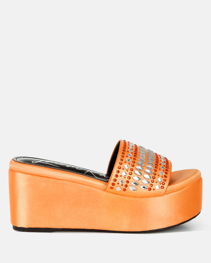 Batanga Diamante & Rhinestone Detail Stylish Flatforms Tigbul's Variety Fashion Shop