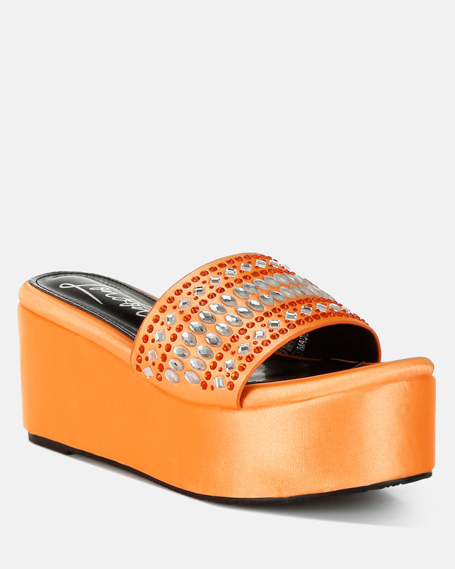 Batanga Diamante & Rhinestone Detail Stylish Flatforms Tigbul's Variety Fashion Shop
