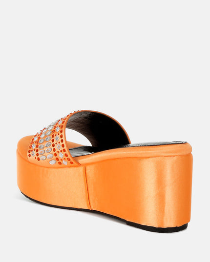 Batanga Diamante & Rhinestone Detail Stylish Flatforms Tigbul's Variety Fashion Shop