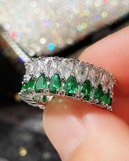 Gold Encrusted Zircon Ring Decoration
