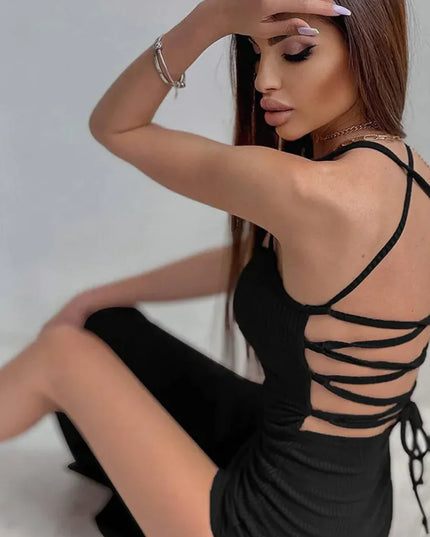 Chic Backless High-Waist Dress