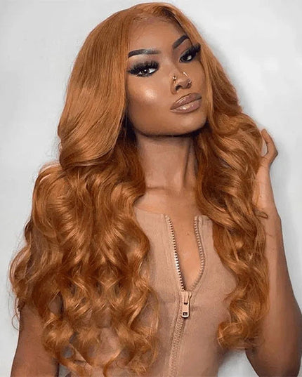 Genger Brown Body Wave Wig Lace Front Wig Flash Sale junoda