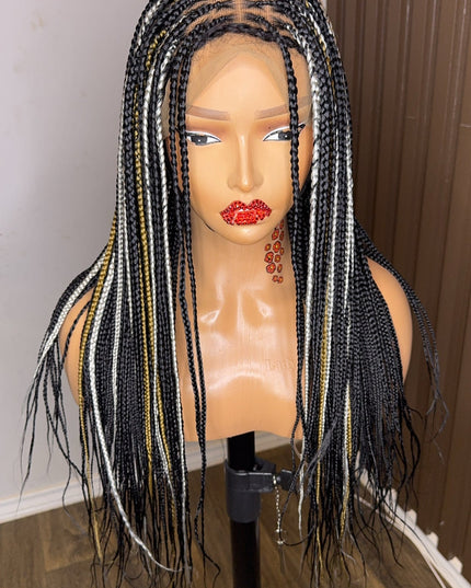 22 inches highlights knotless braided wig