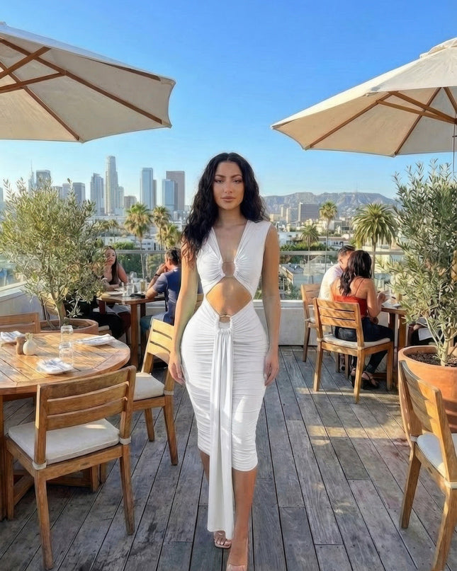 Body-con Midi Dress In A Vibrant Tigbul's Variety Fashion Shop