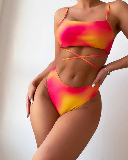 Criss Cross Ombre Bikini Set | ZAKAPOP