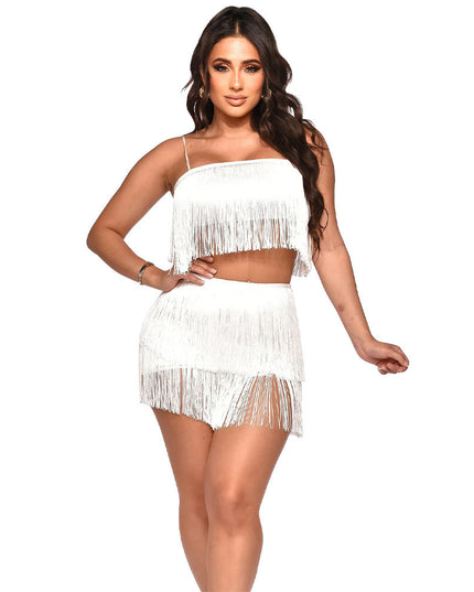 Strap wrap hip fringe set
