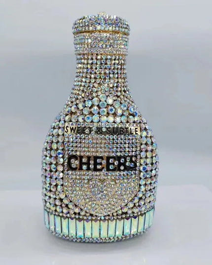 Women Bottle  Crystal Evening Bag Lady Diamond Wedding Bridal Purses Female Rhinestone Party Prom Clutches Bags
