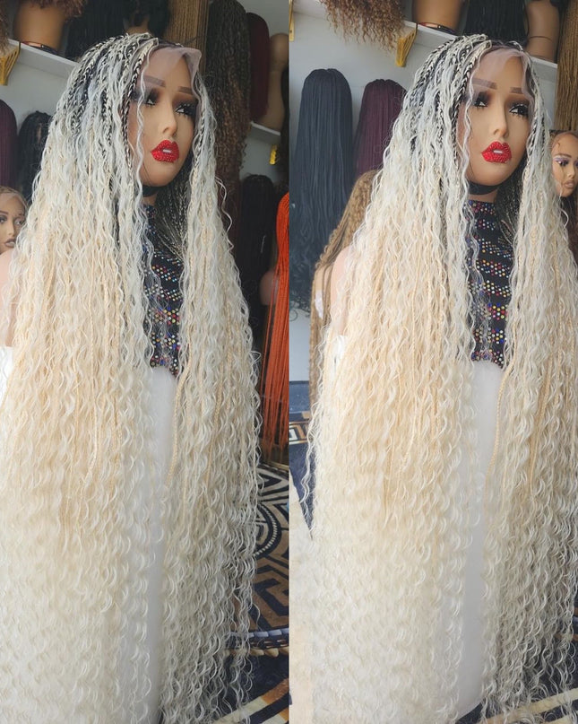 Blonde boho with dark roots