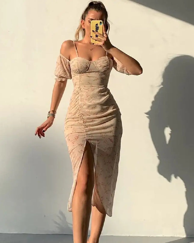 Irregular Spaghetti-Strap Dress for Women's Fashion