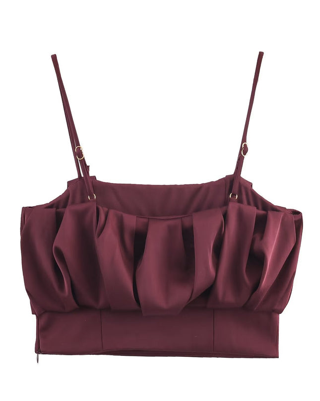 Women's New Arrival Balloon Silhouette Strap Top with Lantern Pants