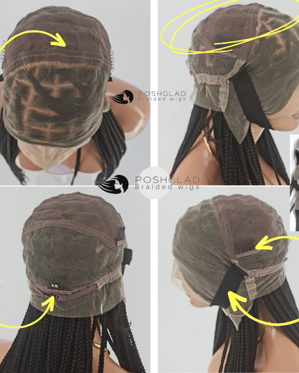 Maggie Destress Faux Locs Wig Glueless Full Lace 100 Percent Human Hair Poshglad Braided Wigs