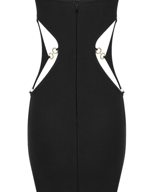 Jessica Bara Wesley Strapless Tube Gold Hardware Mini Dress