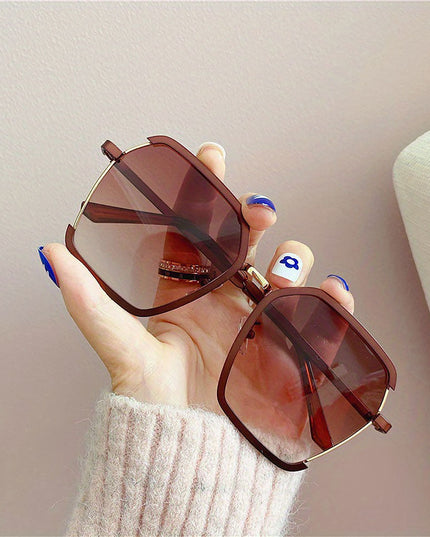 Geometric Frame Fashion Casual Gradient Sunglasses | ZAKAPOP