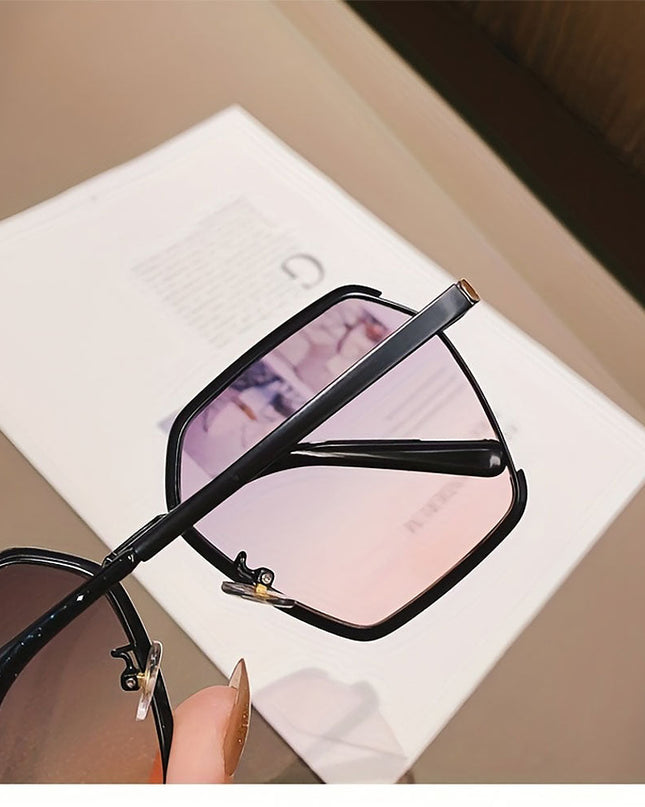Geometric Frame Fashion Casual Gradient Sunglasses | ZAKAPOP