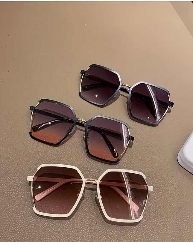Geometric Frame Fashion Casual Gradient Sunglasses | ZAKAPOP