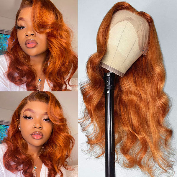 Anihja Ra'zheem Recommend Junoda Cinnamon Orange Ginger Colored Body Wave Lace Front Wig Human Hair Beauty Must Haves junoda