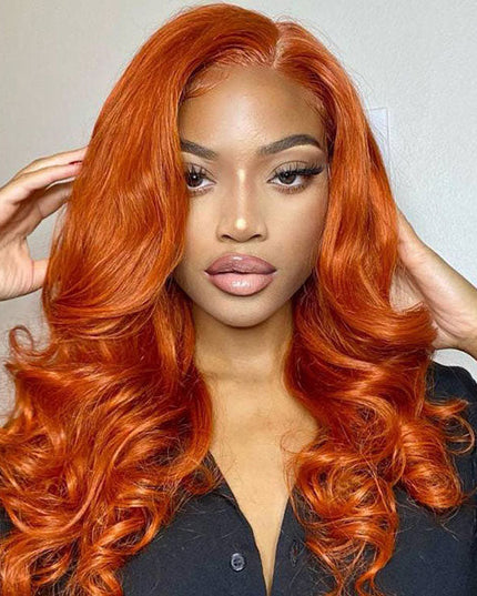 Anihja Ra'zheem Recommend Junoda Cinnamon Orange Ginger Colored Body Wave Lace Front Wig Human Hair Beauty Must Haves junoda