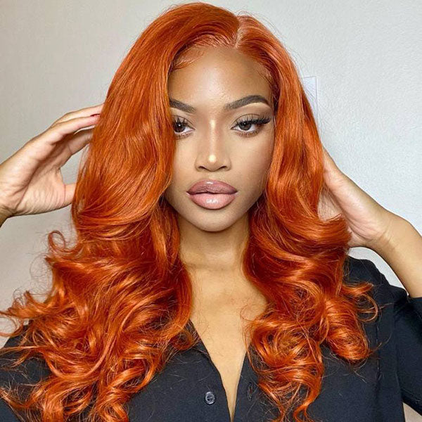 Anihja Ra'zheem Recommend Junoda Cinnamon Orange Ginger Colored Body Wave Lace Front Wig Human Hair Beauty Must Haves junoda