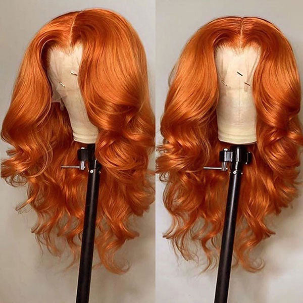 Anihja Ra'zheem Recommend Junoda Cinnamon Orange Ginger Colored Body Wave Lace Front Wig Human Hair Beauty Must Haves junoda