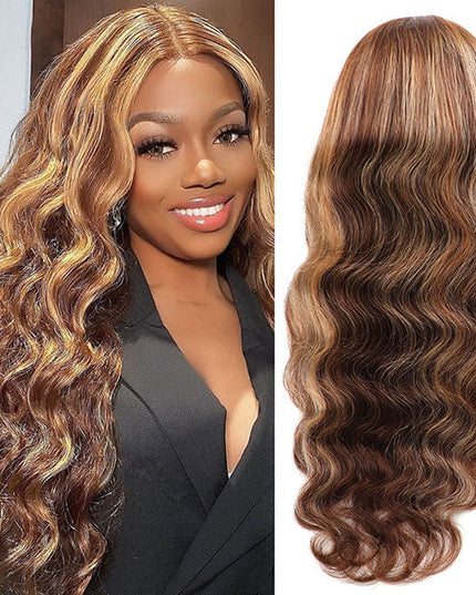 Junoda Hair Highlight Body Wave Lace Front Human Hair Wig Brazilian Remy Hair junoda