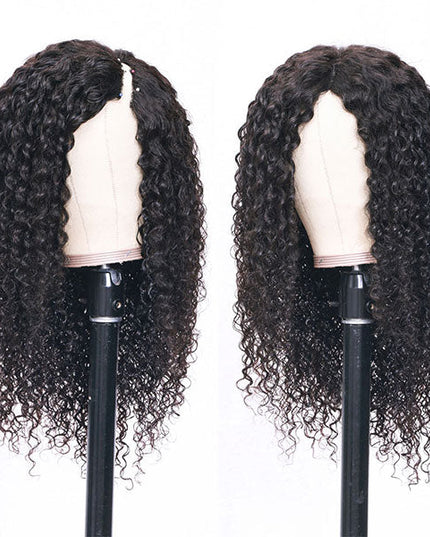 [BOGO] Junoda Jerry Curly V Part Wig Meets Real Scalp Thin U Part Glueless Wigs junoda