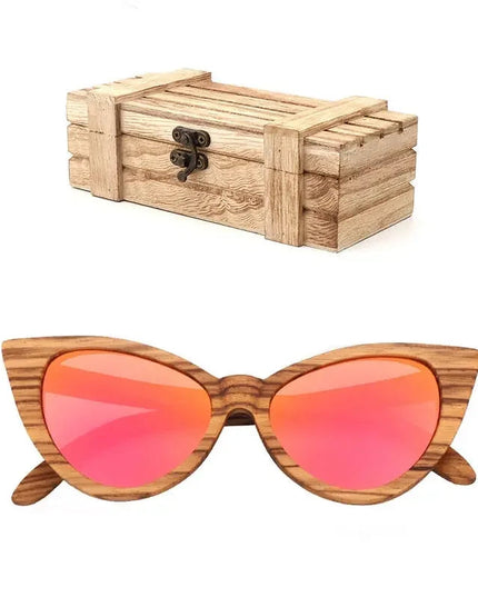 Luxury Fashion Polarized Sunglasses For Women Cat eye Sunglasses Wood Glasses With box Wooden ocularia solaria Gafas de sol